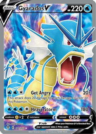 SWSH07 Evolving Skies  171/203 Gyarados V (Full Art)  - Holofoil - Ultra Rare