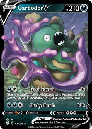 SWSH07 Evolving Skies  100/203 Garbodor V  - Holofoil - Ultra Rare