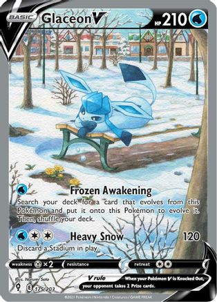 SWSH07 Evolving Skies  175/203 Glaceon V (Alternate Full Art)  - Holofoil - Ultra Rare