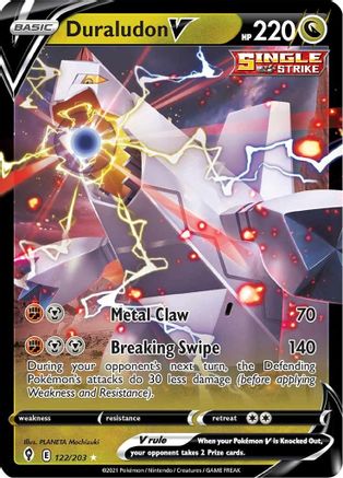 SWSH07 Evolving Skies  122/203 Duraludon V  - Holofoil - Ultra Rare