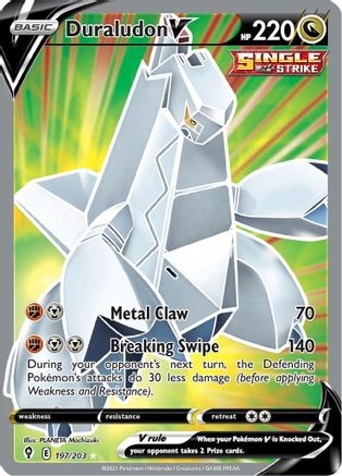 SWSH07 Evolving Skies  197/203 Duraludon V (Full Art)  - Holofoil - Ultra Rare