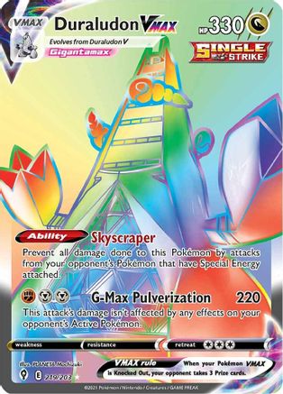 SWSH07 Evolving Skies  219/203 Duraludon VMAX (Secret)  - Holofoil - Secret Rare