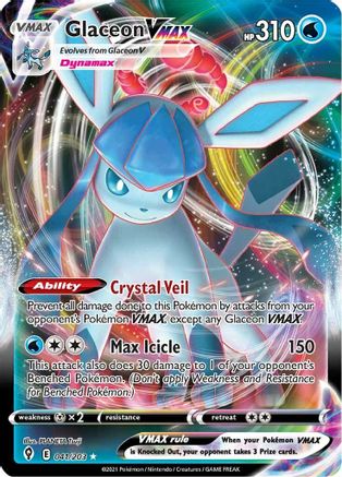 SWSH07 Evolving Skies  041/203 Glaceon VMAX  - Holofoil - Ultra Rare