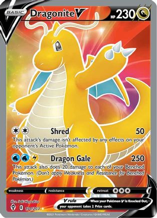 SWSH07 Evolving Skies  191/203 Dragonite V (Full Art)  - Holofoil - Ultra Rare