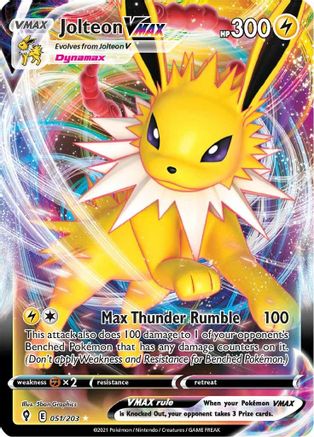 SWSH07 Evolving Skies  051/203 Jolteon VMAX  - Holofoil - Ultra Rare