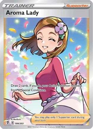 SWSH07 Evolving Skies  199/203 Aroma Lady (Full Art)  - Holofoil - Ultra Rare