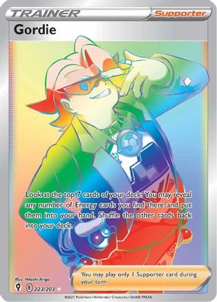 SWSH07 Evolving Skies  223/203 Gordie (Secret)  - Holofoil - Secret Rare