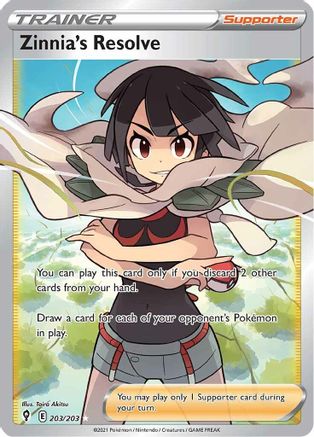 SWSH07 Evolving Skies  203/203 Zinnia's Resolve (Full Art)  - Holofoil - Ultra Rare