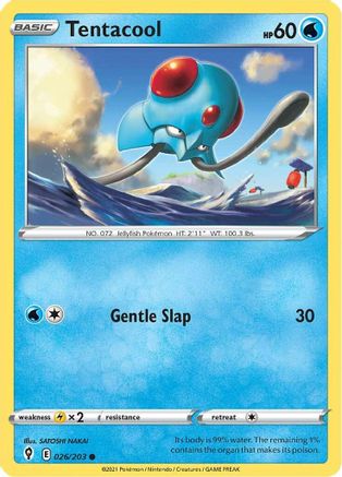 SWSH07 Evolving Skies  026/203 Tentacool  - Reverse Holofoil - Common