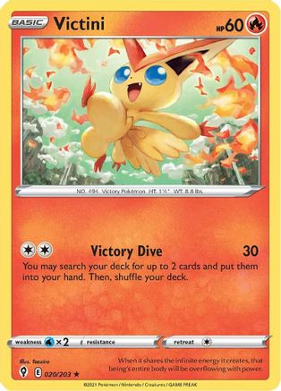 SWSH07 Evolving Skies  020/203 Victini  - Holofoil - Holo Rare