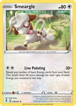 SWSH07 Evolving Skies  128/203 Smeargle  - Rare