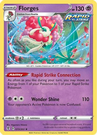 SWSH07 Evolving Skies  073/203 Florges  - Reverse Holofoil - Holo Rare