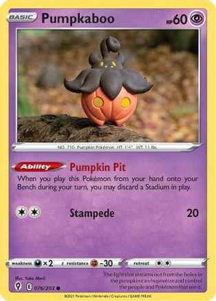 SWSH07 Evolving Skies  076/203 Pumpkaboo  - Common
