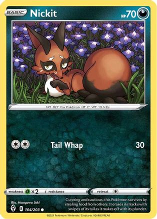 SWSH07 Evolving Skies  104/203 Nickit  - Common