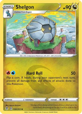 SWSH07 Evolving Skies  108/203 Shelgon  - Uncommon