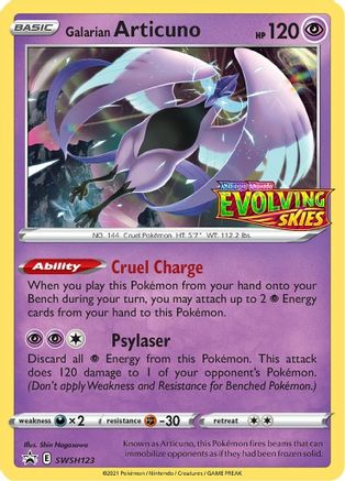 SWSH Sword & Shield Promo Cards  SWSH123 Galarian Articuno  - Holofoil - Promo