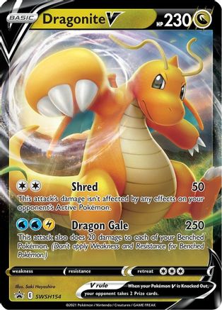 SWSH Sword & Shield Promo Cards  SWSH154 Dragonite V  - Holofoil - Promo