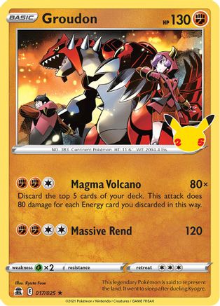 Celebrations  017/025 Groudon  - Holofoil - Holo Rare