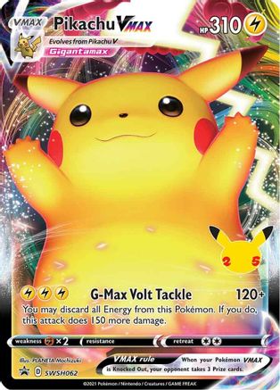 SWSH Sword & Shield Promo Cards  SWSH062 Pikachu VMAX  - Holofoil - Promo
