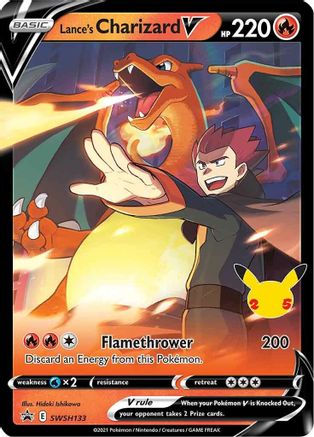 SWSH Sword & Shield Promo Cards  SWSH133 Lance's Charizard V  - Holofoil - Promo