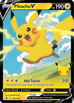 SWSH Sword & Shield Promo Cards  SWSH143 Pikachu V  - Holofoil - Promo