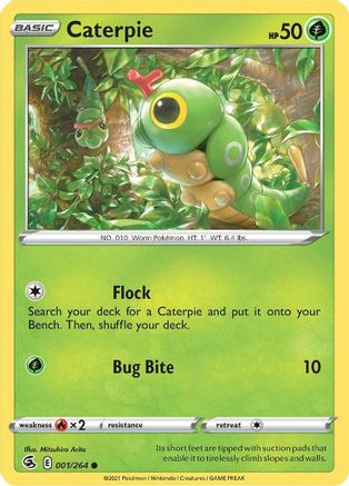 SWSH08 Fusion Strike  001/264 Caterpie  - Reverse Holofoil - Common