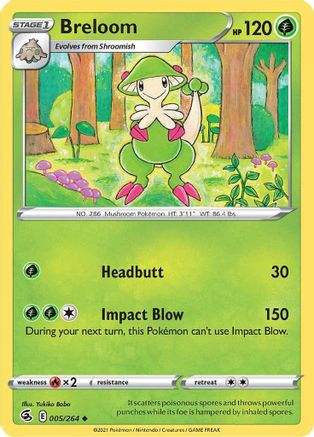 SWSH08 Fusion Strike  005/264 Breloom  - Uncommon