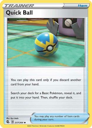 SWSH08 Fusion Strike  237/264 Quick Ball  - Reverse Holofoil - Uncommon