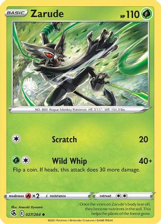 SWSH08 Fusion Strike  027/264 Zarude  - Uncommon