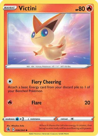 SWSH08 Fusion Strike  036/264 Victini  - Uncommon