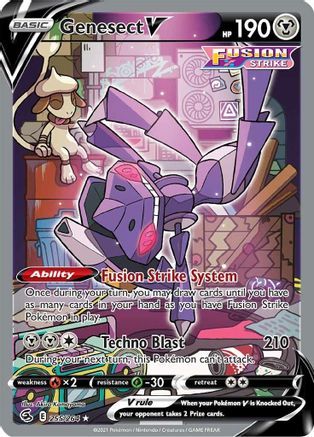 SWSH08 Fusion Strike  255/264 Genesect V (Alternate Full Art)  - Holofoil - Ultra Rare