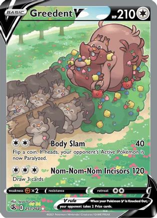 SWSH08 Fusion Strike  257/264 Greedent V (Alternate Full Art)  - Holofoil - Ultra Rare