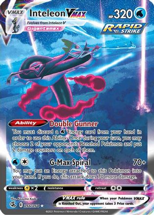 SWSH08 Fusion Strike  266/264 Inteleon VMAX (Alternate Art Secret)  - Holofoil - Secret Rare