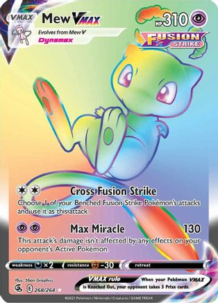SWSH08 Fusion Strike  268/264 Mew VMAX (Secret)  - Holofoil - Secret Rare