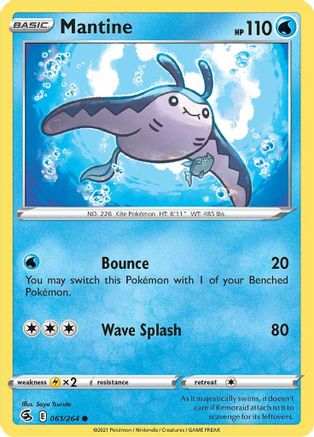 SWSH08 Fusion Strike  061/264 Mantine  - Common