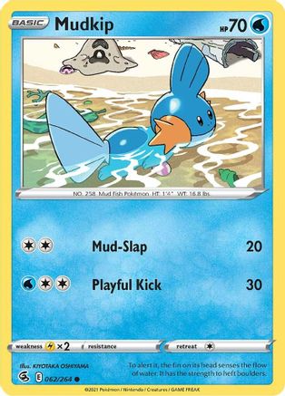 SWSH08 Fusion Strike  062/264 Mudkip  - Reverse Holofoil - Common