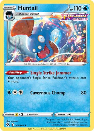 SWSH08 Fusion Strike  066/264 Huntail  - Reverse Holofoil - Rare