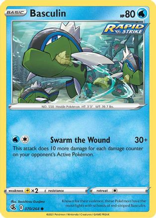 SWSH08 Fusion Strike  070/264 Basculin  - Reverse Holofoil - Common