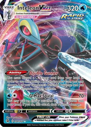 SWSH08 Fusion Strike  079/264 Inteleon VMAX  - Holofoil - Ultra Rare