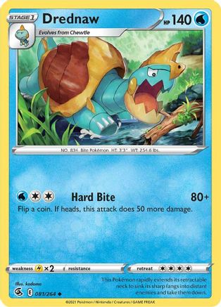 SWSH08 Fusion Strike  081/264 Drednaw  - Uncommon