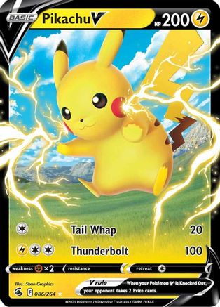 SWSH08 Fusion Strike  086/264 Pikachu V  - Holofoil - Ultra Rare