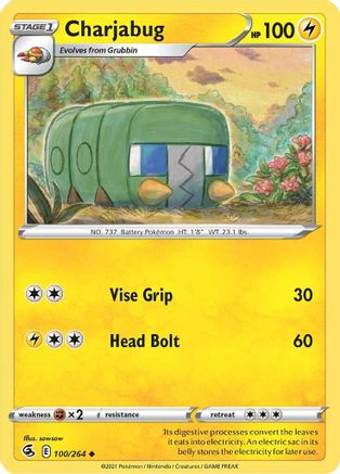 SWSH08 Fusion Strike  100/264 Charjabug  - Uncommon