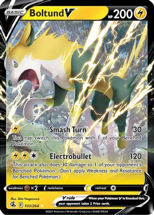 SWSH08 Fusion Strike  103/264 Boltund V  - Holofoil - Ultra Rare