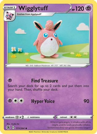 SWSH08 Fusion Strike  111/264 Wigglytuff  - Reverse Holofoil - Uncommon