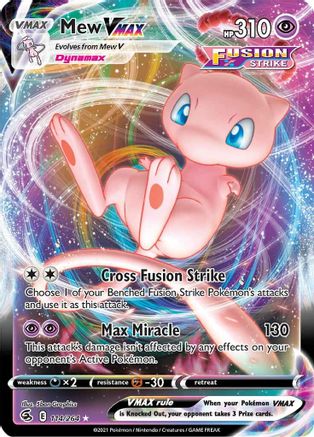 SWSH08 Fusion Strike  114/264 Mew VMAX  - Holofoil - Ultra Rare
