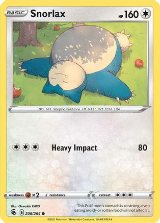 SWSH08 Fusion Strike  206/264 Snorlax  - Common