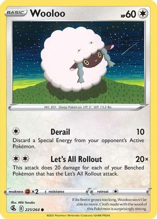 SWSH08 Fusion Strike  221/264 Wooloo (221)  - Common