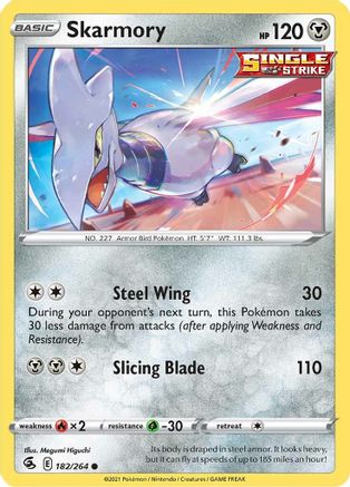 SWSH08 Fusion Strike  182/264 Skarmory  - Reverse Holofoil - Common