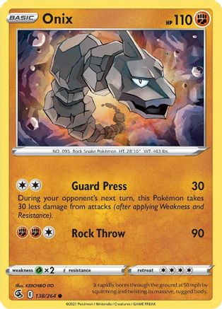 SWSH08 Fusion Strike  138/264 Onix  - Common