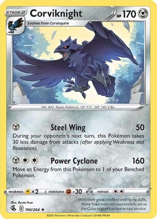 SWSH08 Fusion Strike  190/264 Corviknight  - Rare